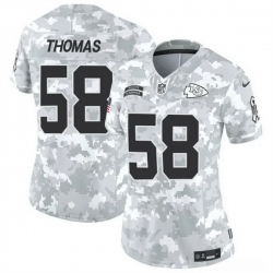 Women Kansas City Chiefs 58 Derrick Thomas 2024 F U S E Arctic Camo Salute To Service Limited Stitched Football Jersey