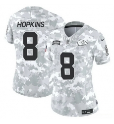 Women Kansas City Chiefs 8 DeAndre Hopkins 2024 F U S E Arctic Camo Salute To Service Limited Stitched Football Jersey