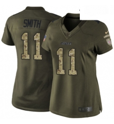 Womens Nike Kansas City Chiefs 11 Alex Smith Elite Green Salute to Service NFL Jersey