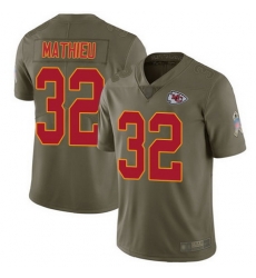 Chiefs 32 Tyrann Mathieu Olive Youth Stitched Football Limited 2017 Salute to Service Jersey