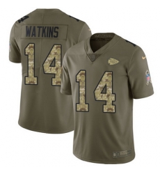 Nike Chiefs #14 Sammy Watkins Olive Camo Youth Stitched NFL Limited 2017 Salute to Service Jersey