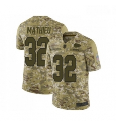 Youth Kansas City Chiefs 32 Tyrann Mathieu Limited Camo 2018 Salute to Service Football Jersey