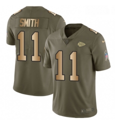 Youth Nike Kansas City Chiefs 11 Alex Smith Limited OliveGold 2017 Salute to Service NFL Jersey