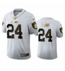 Las Vegas Raiders 24 Johnathan Abram Men Nike White Golden Edition Vapor Limited NFL 100 Jersey