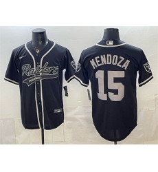 Men Las Vegas Raiders  15 Fernando Mendoza Black Cool Base Stitched Baseball Jersey