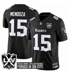 Men Las Vegas Raiders 15 Fernando Mendoza Gothic Sin City Shadows Edition Black Jersey