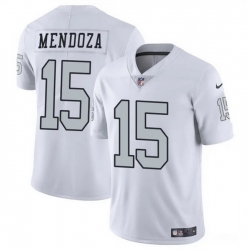 Men Las Vegas Raiders  15 Fernando Mendoza White 2026 Draft Color Rush Vapor Untouchable Limited Stitched Football Jersey