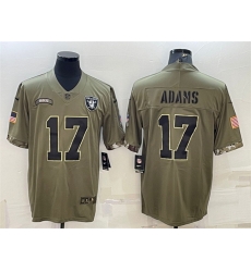 Men Las Vegas Raiders 17 Davante Adams 2022 Olive Salute To Service Limited Stitched Jersey