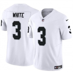 Men Las Vegas Raiders 3 Zamir White White F U S E Vapor Stitched Football Jersey