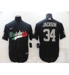 Men Las Vegas Raiders 34 Bo Jackson Black Mexico Stitched Jersey