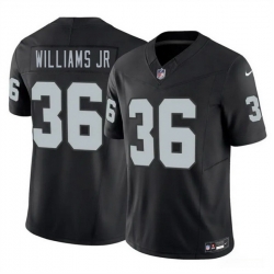 Men Las Vegas Raiders  36 E J  Williams Jr Black 2026 Draft F U S E  Vapor Untouchable Limited Stitched Football Jersey