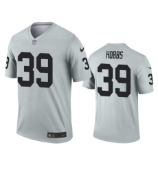 Men Las Vegas Raiders 39 Nate Hobbs Silver Inverted Legend Jersey