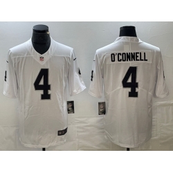 Men Las Vegas Raiders 4 Aidan O 27Connell White Vapor Untouchable Stitched Football Jersey