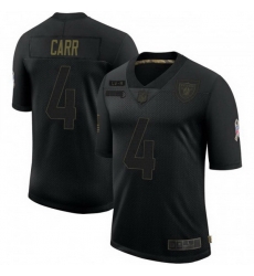 Men Las Vegas Raiders 4 Derek Carr Black 2020 Salute To Service Limited Jersey