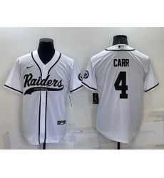 Men Las Vegas Raiders 4 Derek Carr White Cool Base Stitched Baseball Jersey