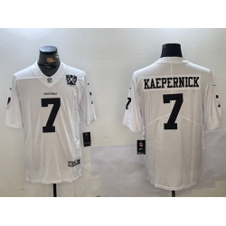 Men Las Vegas Raiders 7 Colin Kaepernick White With 65th Anniversary Patch Vapor Limited Stitched Football Jersey