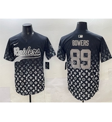 Men Las Vegas Raiders 89 Brock Bowers Black Limited Stitched Baseball Jersey