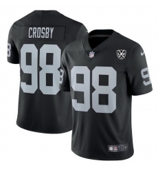 Men Las Vegas Raiders 98 Maxx Crosby Black 2024 65th Anniversary Patch Vapor Stitched Football Jersey