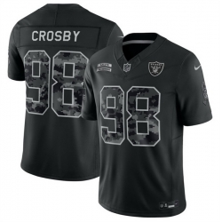 Men Las Vegas Raiders  98 Maxx Crosby Black F U S E  2026 Salute to Service Limited Stitched Football Jersey