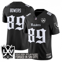 Men’s Las Vegas Raiders Brock Bowers 89 Gothic Sin City Shadows Edition Vapor Limited Jersey