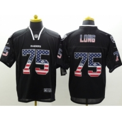 Nike Oakland Raiders 75 Howie Long Black Elite USA Flag Fashion NFL Jersey