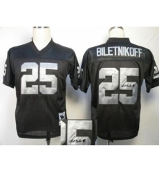 Oakland Raiders 25 Fred Biletnikoff Black Throwback M&N Signed NFL Jerseys