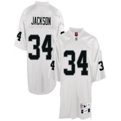 Oakland Raiders 34 B.Jackson throwback white Jersey