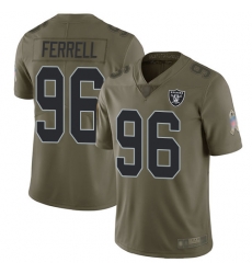 Raiders 96 Clelin Ferrell Olive Men Stitched Football Limited 2017 Salute To Service Jersey