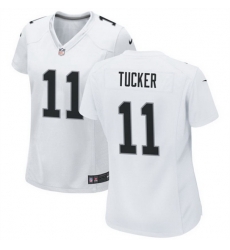 Women Las Vegas Raiders 11 Tre Tucker White Stitched Jersey 28Run Small 29