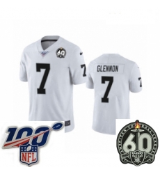 Women Oakland Raiders #7 Mike Glennon White 60th Anniversary Vapor Untouchable Limited Player 100th Season Football Jersey