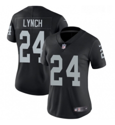 Womens Nike Oakland Raiders 24 Marshawn Lynch Elite Black Team Color NFL Jersey