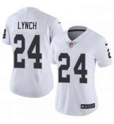 Womens Nike Oakland Raiders 24 Marshawn Lynch Elite White NFL Jersey