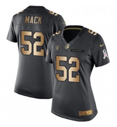 Womens Nike Oakland Raiders 52 Khalil Mack Limited BlackGold Salute to Service NFL Jersey