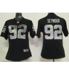 Womens Nike Oakland Raiders 92 Seymour Black Nike NFL Jerseys