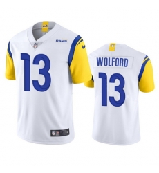 Men Los Angeles Rams 13 John Wolford White Vapor Untouchable Limited Stitched Football Jersey