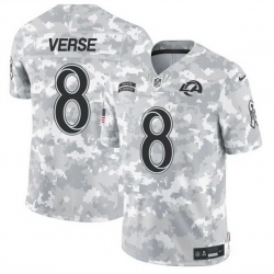 Men Los Angeles Rams 8 Jared Verse 2024 F U S E Arctic Camo Salute To Service Limited Stitched Football Jersey