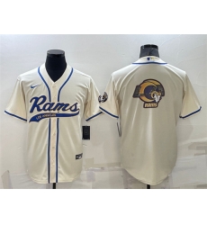 Men Los Angeles Rams Bone Team Big Logo With Patch Cool Base Stitched Baseb