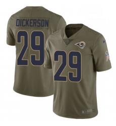 Men Nike Los Angeles Rams 29 Eric Dickerson Limited Olive 2017 Salute to Service NFL Jersey