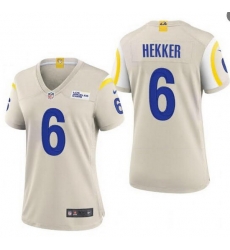 Women Los Angeles Rams 6 Johnny Hekker Vapor Limited Bone Jersey