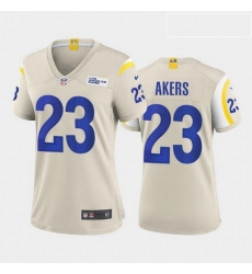 Women Nike Rams 23 Cam Akers Bone Vapor Limited Jersey