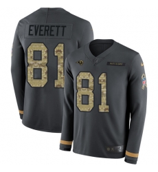 Nike Rams #81 Gerald Everett Anthracite Salute to Service Youth Long Sleeve Jersey