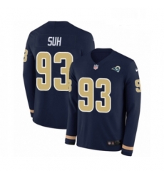 Youth Nike Los Angeles Rams 93 Ndamukong Suh Limited Navy Blue Therma Long Sleeve NFL Jersey