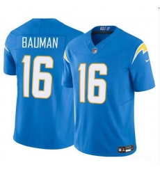 Men Los Angeles Chargers 16 Casey Bauman Blue 2024 F U S E Vapor Limited Stitched Football Jersey