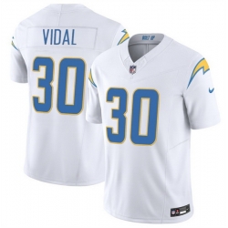 Men Los Angeles Chargers 30 Kimani Vidal White 2025 F U S E  Vapor Limited Stitched Football Jersey
