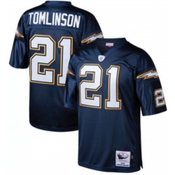 Men Los Angeles Chargers Tomlinson #21 Blue Retro Stitched NFL Jersey