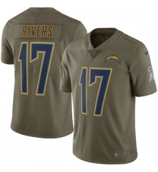 Men Nike Los Angeles Chargers 17 Philip Rivers Limited Olive 2017 Salute to Service NFL Jersey