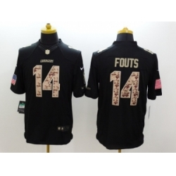 Nike San Diego Chargers 14 Dan Fouts black Limited Salute to Service NFL Jersey