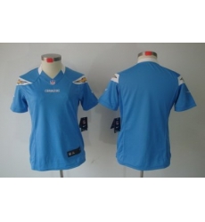 Women Nike San Diego Chargers Blank Light Blue Color[Women Limited Jerseys]