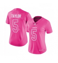 Womens Los Angeles Chargers 5 Tyrod Taylor Limited Pink Rush Fashion Football Jersey