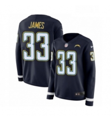 Womens Nike Los Angeles Chargers 33 Derwin James Limited Navy Blue Therma Long Sleeve NFL Jersey